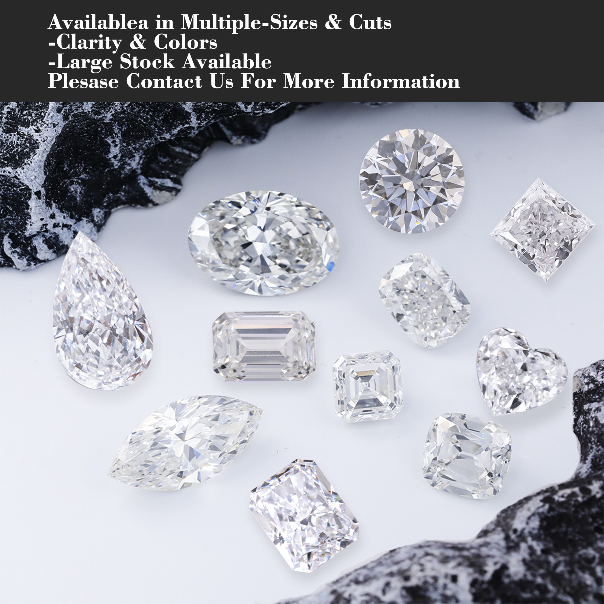 Multiple lab-grown diamond cuts