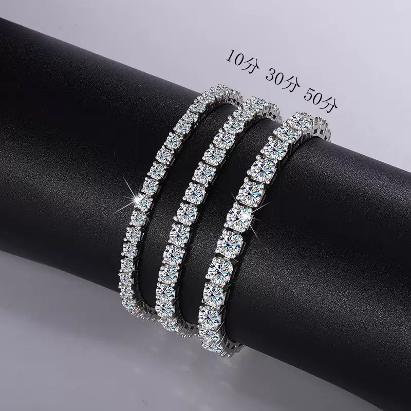 Classic Moissanite Tennis Bracelet in S925 Sterling Silver