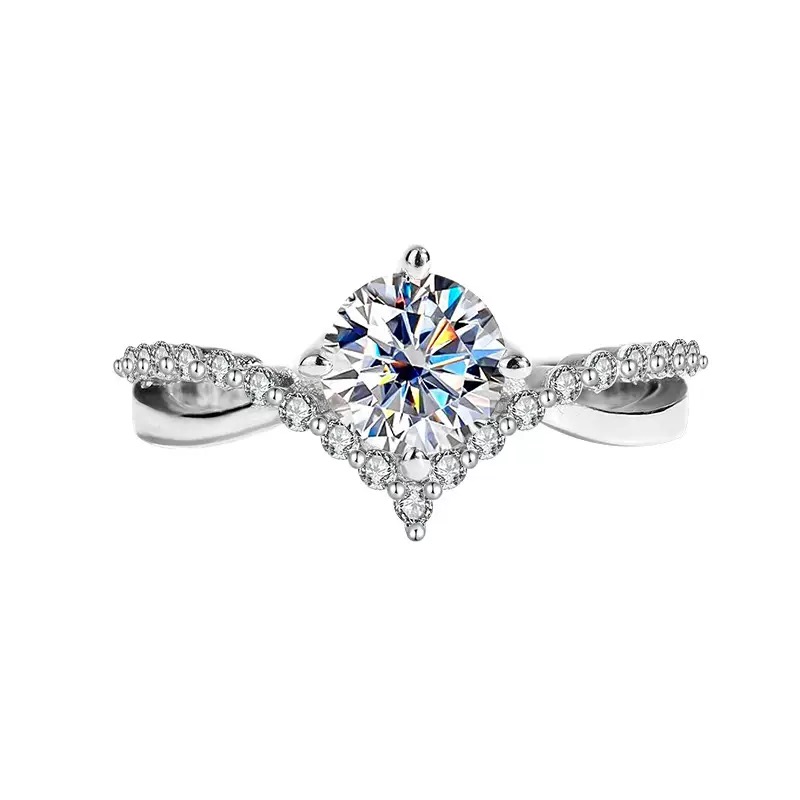 Crown Inspired Moissanite Promise Ring for Women