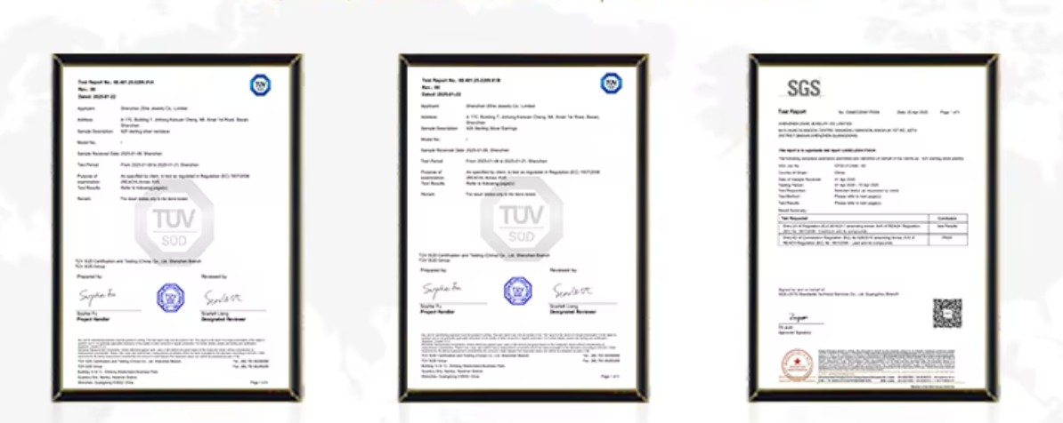 TÜV and SGS certification wall