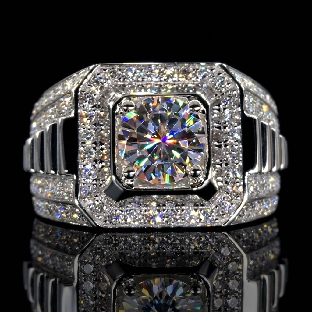 Men’s Moissanite Wedding Band