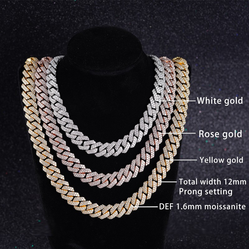 Iced Out Moissanite Cuban Link Chain