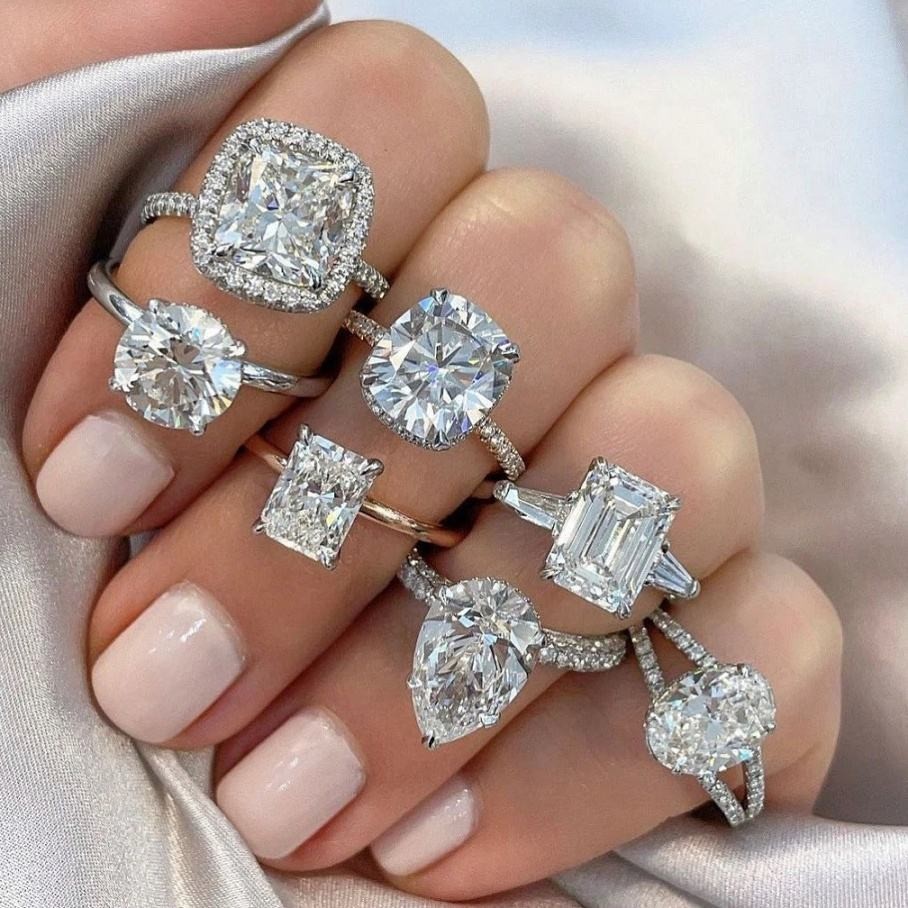 Custom Moissanite Rings - MOQ 30 pcs, mix styles, GRA certified