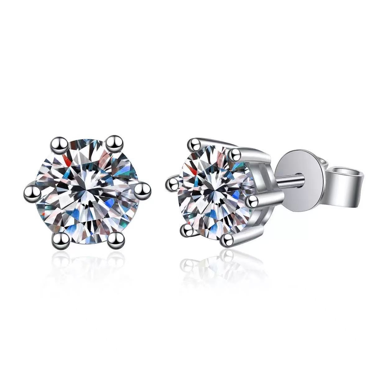 925 silver moissanite stud earrings