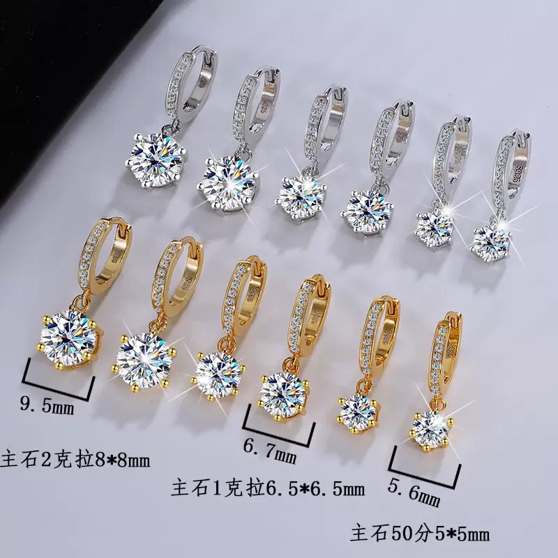 Moissanite drop earrings