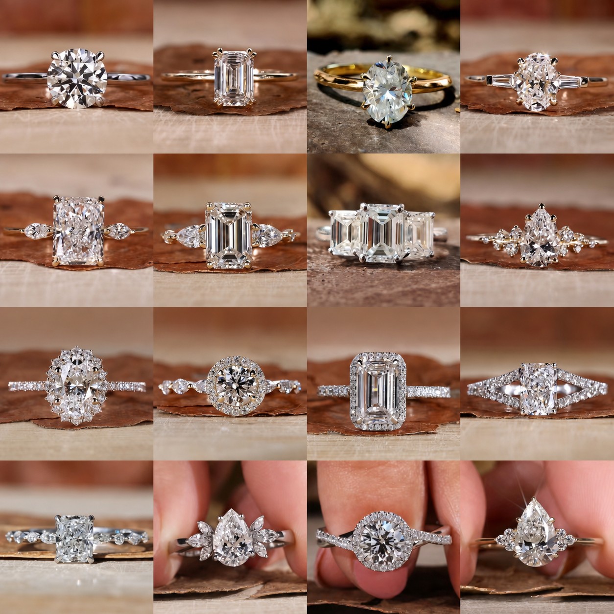 16 moissanite ring designs we can customize - halo, solitaire, three-stone and more
