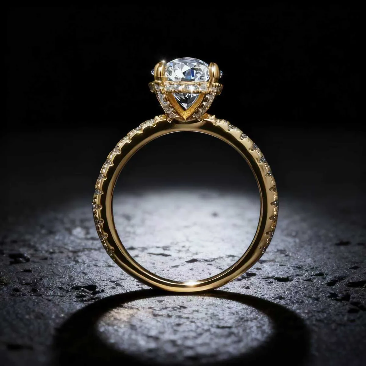 3CT Round Moissanite Solitaire Ring in S925 Silver - view 2
