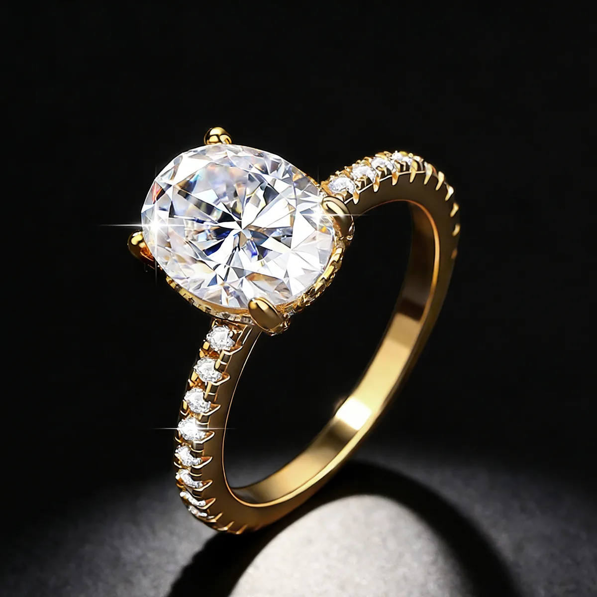 3CT Round Moissanite Solitaire Ring in S925 Silver