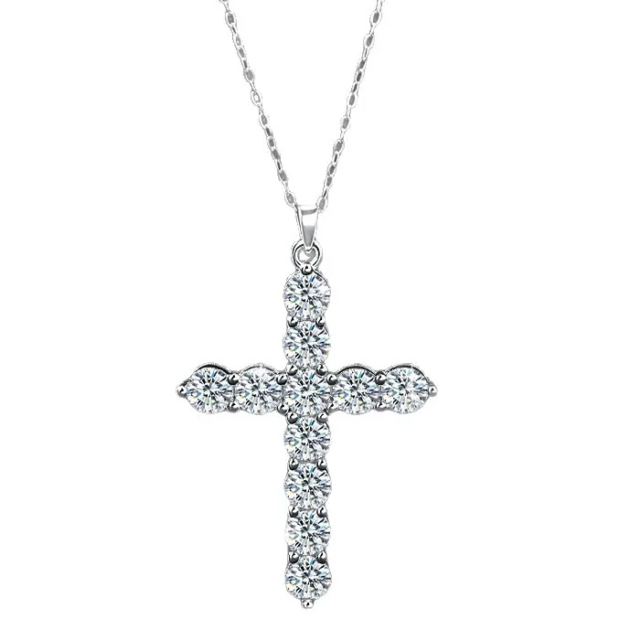 0.72CT & 1.2CT Moissanite Cross Necklace